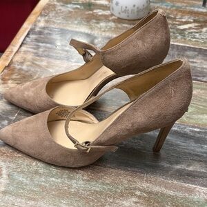 Elegant Tan Suede Women's Heels